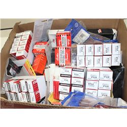 BOX OF ASSORTED AUTOMOTIVE PARTS INCLUDING