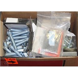 BOX OF ASSORTED BOLTS, U-NUTS & MORE