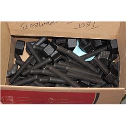 BOX OF STUD BOLTS AND NON MATCHING NUTS