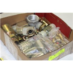 BOX OF ASSORTED BRASS FITTINGS