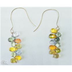 #2-14KT WHITE GOLD SAPPHIRE EARRINGS