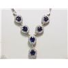 Image 1 : #5-STERLING SILVER SAPPHIRE & CZ NECKLACE