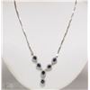 Image 2 : #5-STERLING SILVER SAPPHIRE & CZ NECKLACE