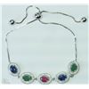 Image 1 : #12-STERLING SILVER GEMSTONE BRACELET