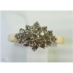 #14-14KT YELLOW GOLD DIAMOND RING SIZE 6.5