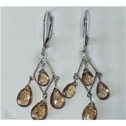 #15-14KT WHITE GOLD GARNET EARRINGS