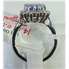 Image 2 : #19-14KT WHITE GOLD TANZANITE & DIAMOND RING
