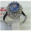 Image 3 : #19-14KT WHITE GOLD TANZANITE & DIAMOND RING