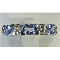 #22-STERLING SILVER TANZANITE RING SIZE 8