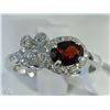Image 1 : #23-STERLING SILVER GARNET & CZ RING SIZE 7