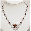 Image 1 : #28-STERLING SILVER GARNET NECKLACE