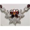 Image 2 : #28-STERLING SILVER GARNET NECKLACE