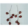 Image 1 : #31-14KT WHITE GOLD GARNET EARRINGS