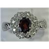 Image 1 : #32-STERLING SILVER GARNET & WHITE TOPAZ RING