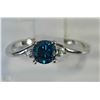 Image 1 : #37-14KT WHITE GOLD BLUE DIAMOND RING SIZE 6.25