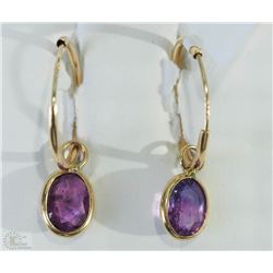 #39-14KT YELLOW GOLD SAPPHIRE EARRINGS