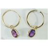 Image 2 : #39-14KT YELLOW GOLD SAPPHIRE EARRINGS