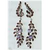 Image 1 : #42-STERLING SILVER GARNET & AMETHYST EARRINGS