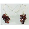 Image 2 : #44-14KT YELLOW GOLD GARNET EARRINGS