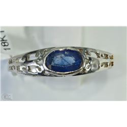 #48-18KT WHITE GOLD SAPPHIRE RING SIZE 6.5