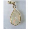 Image 2 : #49-14KT YELLOW GOLD OPAL & DIAMOND PENDANT