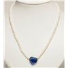 Image 1 : #50-14KT WHITE GOLD SAPPHIRE & PEARL NECKLACE
