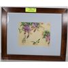 Image 1 : FRAMED CHINESE PAINTING OF BIRD AND FLOWER ON SILK