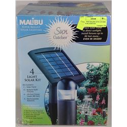 NEW IN BOX MALIBU SUNCATCHER 4PC SOLAR LIGHT KIT