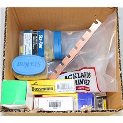 BOX WITH SWITCHES, FORK TERMINALS ETC.