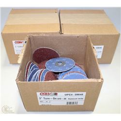 THREE BOXES WITH ASSORTED  2" & 3" TURN ON