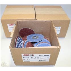 THREE BOXES WITH ASSORTED  2" & 3" TURN ON