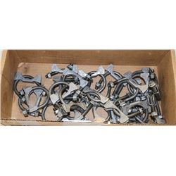 BOX WITH OVER 20 NEW MUFFLER CLAMPS