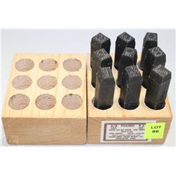 NEW 9PC STEEL 3/8" NUMBER STAMP SET