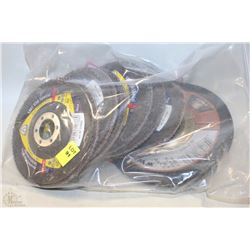 LOT OF NINE 5" AND 6" ASSORTED GRINDING/FLAP DISCS