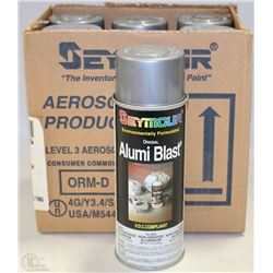 CASE OF 6 SEYMOUR ALUMINUM BLAST GREY PAINT