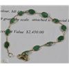 Image 1 : 14K YELLOW GOLD FANCY LINK EMERALD BRACELET W/COA