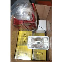 BOX WITH ASSORTED AUTO LIGHTS INCL JETCO BRAND