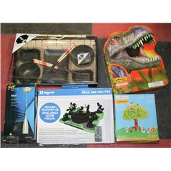 BOX OF ASSORTED ITEMS INCL SAKI SET, GAMING PORTAL