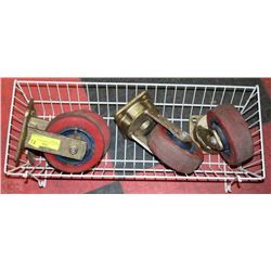 4 HEAVY DUTY WICKE RUBBER CASTORS 6"