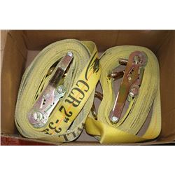 2 LARGE TRUCKERS RATCHET STRAPS 2"X33'