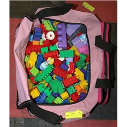 PINK BAG WITH ASSORTED MEGA BLOKS