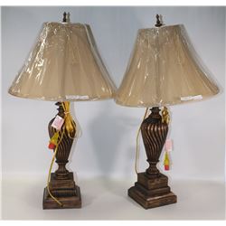 2 NEW BRONZE COLOR TABLE LAMPS