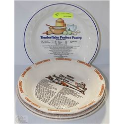 COLLECTION OF 4 ASSORTED PIE PLATES