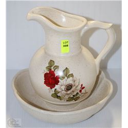 VINTAGE HANDPAINTED PITCHER/WASHBOWL SET