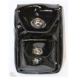 NEW DELLA LEATHER PEGGY OVER SHOULDER PATENT BLACK