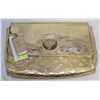 Image 1 : NEW DELLA LEATHER ELISE ENCORE CLUTCH, GOLD COLOR