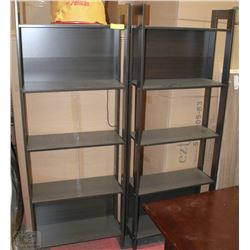 PAIR OF 2 ESPRESSO COLOR  MEDIA SHELVES