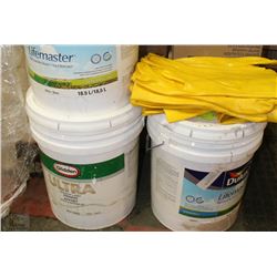 THREE 5-GALLON PAINTS AND PRIMER INCL TWO -5 GAL