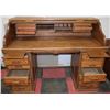 Image 2 : 1980'S OAK ROLL TOP DESK WITH 10 DRAWERS