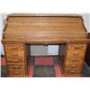 Image 3 : 1980'S OAK ROLL TOP DESK WITH 10 DRAWERS